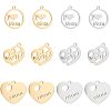 12Pcs 6 Style 304 Stainless Steel Pendants STAS-UN0039-83-1