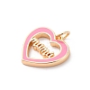 Mother's Day Brass Enamel Pendants KK-D360-21G-01-2