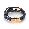 Braided Leather Cord Multi-strand Bracelets BJEW-F349-12G-01-3