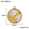 304 Stainless Steel Micro Pave Cubic Zirconia Pendants STAS-OY008-64G-2