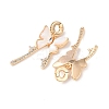 Brass Micro Pave Clear Cubic Zirconia Pendants KK-Z142-05G-2
