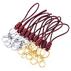 10Pcs 2 Colors Eco-Friendly Korean Waxed Polyester Cord Keychains KEYC-TA00034-2