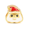 Christams Brass Enamel European Beads KK-F922-03A-G-1