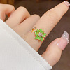 Fashionable Brass Micro Pave Cubic Zirconia with Enamel Cuff Rings FS-WGFDA76-01-1