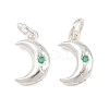 925 Sterling Silver Pave Green Cubic Zirconia Charms STER-A049-08E-S-1