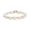 Natural Keshi Pearl Beaded Bracelet with Brass Clasp for Women BJEW-JB08867-01-1