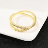 Brass Micro Pave Cubic Zirconia Finger Rings RJEW-D340-01G-06-5