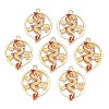 Rack Plating Alloy Enamel Pendants ENAM-N055-079-1