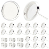 50Pcs Flat Round 304 Stainless Steel Stud Earring Settings STAS-BBC0005-84B-1