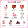 10Pcs 10 Styles Valentine's Day theme Food Grade Eco-Friendly Silicone Focal Beads SIL-YW0001-33-2