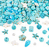 DIY Natural Lava Rock &  Synthetic Turquoise & Coral  Beads Bracelet/Necklaces Making Kits DIY-TA0012-54-3