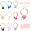Alloy Enamel Butterfly Wine Glass Charms AJEW-SC00017-2