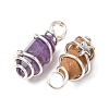 Gemstone Double Terminal Pointed Pendants PALLOY-JF01832-3