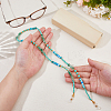 Natural Green Aventurine & Glass & Polymer Clay Beads Eyeglasses Chains HJEW-FH00198-3