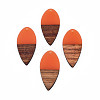 Transparent Resin & Walnut Wood Pendants RESI-N025-031-C07-2
