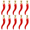10Pcs Brass Enamel Pendants KK-SC0006-88-1