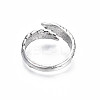 Double Wing Alloy Open Cuff Ring for Men Women RJEW-T009-31AS-2