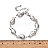 304 Stainless Steel Teardrop Shape Link Bracelets for Women BJEW-L706-05P-5