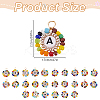 26Pcs 26 Styles Acrylic & Glass Seed Beaded Pendants PALLOY-GO00034-2