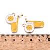Rack Plating Alloy Enamel Pendants X-ENAM-N056-419-3