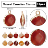 10Pcs Natural Red Agate Dyed Pendants G-BBC0001-37B-2