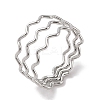 Non-Tarnish 304 Stainless Steel Wave Finger Rings for Women RJEW-G315-07B-P-1