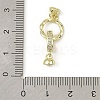 Brass Micro Pave Clear Cubic Zirconia Fold Over Clasps KK-C107-08G-3