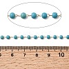 Handmade Synthetic Turquoise Beads & 316 Stainless Steel Round Link Chains CHS-L033-09G-2