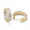 Brass Micro Pave Cubic Zirconia Huggie Hoop Earrings EJEW-K083-37G-B-2