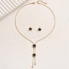 Stainless Steel Shell Heart Flower Fan Tassel Jewelry Set for Women XK7928-1-1