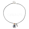 Glass Bottle & Alloy Sea Horse Pendant Necklace NJEW-FZ00014-1