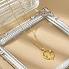 Brass & Acrylic Greek goddess Flat Round Pendant Necklaces LS-NJEW-R018-01G-3