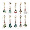 10Pcs Christmas Tree Alloy Enamel Pendant Decorations HJEW-JM03817-2