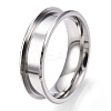 201 Stainless Steel Grooved Finger Ring for Women STAS-WH0039-09C-P-2