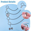 8Pcs 4 Style Alloy Boot Strap Chains HJEW-CA00037-4