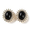 Natural Obsidian Sew on Rhinestone KK-P283-02A-G-1