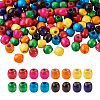 240Pcs 8 Color Craftdady Dyed Natural Maple Wood Beads WOOD-CD0001-06B-LF-24