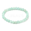 Natural Yellow Jade Beaded Stretch Bracelet BJEW-P209-26-6mm-2