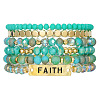6Pcs 6 Styles Bohemian Style Alloy and Resin Synthetic Quartz Crystal Bracelet Sets FS-WG14188-01-2