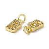 Real 18K Gold Plated Brass Micro Pave Clear Cubic Zirconia Charms KK-E068-VB452-B-3