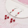 Natural Malaysia Jade Ball Beads Long Dangle Earring for Lady EJEW-JE04680-01-2