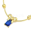 Rack Plating Brass & ABS Plastic Pearl Beads Bowknot Pendant Necklaces NJEW-C059-05G-1
