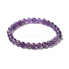Natural Amethyst Bead Stretch Bracelets X-BJEW-K212-A-034-7