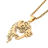 201 Stainless Steel Box Chain Hollow Christian Jesus Face Pendant Necklaces for Women Men LS-NJEW-U005-06G-1