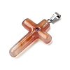 Natural Red Agate Cross Pendants KK-D021-04J-P-2