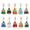 Angel Glass Beaded & Alloy Pendant Decorations HJEW-MZ00190-2