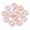 Transparent Spray Painted Glass European Beads X-GLAA-N035-04C-1