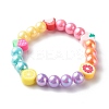 Opaque Acrylic Beads Stretch Bracelet Sets for Kids BJEW-JB06403-3