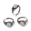 Natural Blue Lace Agate Finger Rings RJEW-A084-05AS-10-4