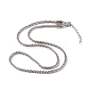 Non-Tarnish 304 Stainless Steel Bone Rope Chain Necklace for Women NJEW-I121-01C-P-1